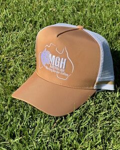 MGH Trucker Caps Dark Sand and White